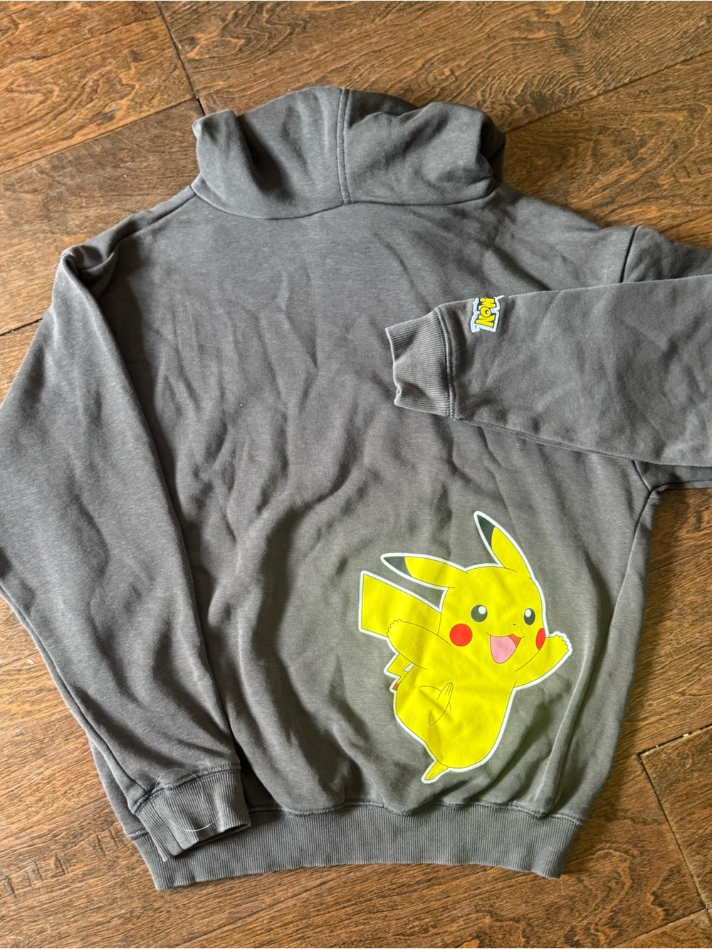 Pokemon Black Pikachu Hoodie with Yellow-Red Logo